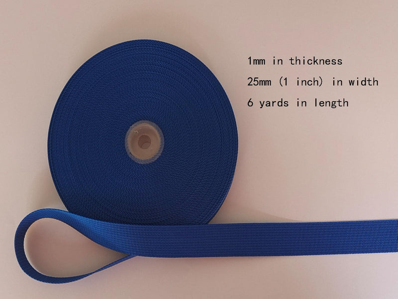 1 Inch Nylon Webbing 6 Yards 20 Yards 22 Yards 24 Yards Durable Flat Nylon Strap for Backpack Cargo Strap Pet Leash or Collar Craft Blue 6.0 Yards