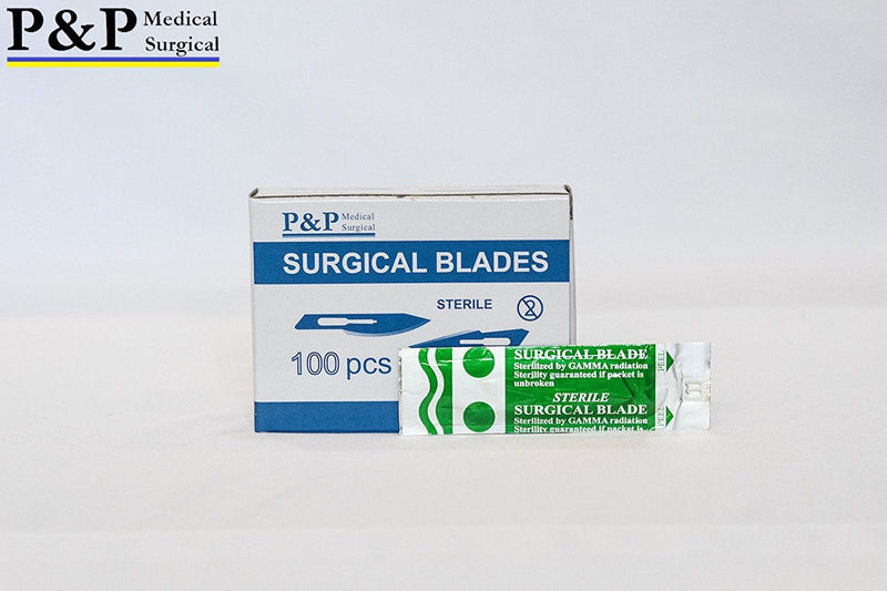 Disposable Surgical Scalpel Blades Sterile High Grade Carbon Steel 2.1% 10xx Individually Foil Wrapped by P&P MEDICAL SURGICAL Size 15 Box of 100