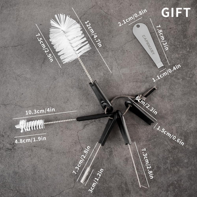 Espresso Brush Machine Cleaning Brush - CAFEMASY 5pcs Coffee Machine Cleaning Brush Pack Barista Tools for Cleaning Espresso Machine Group Head Steam Wand Milk Frother Drip Tray Coffee Mug