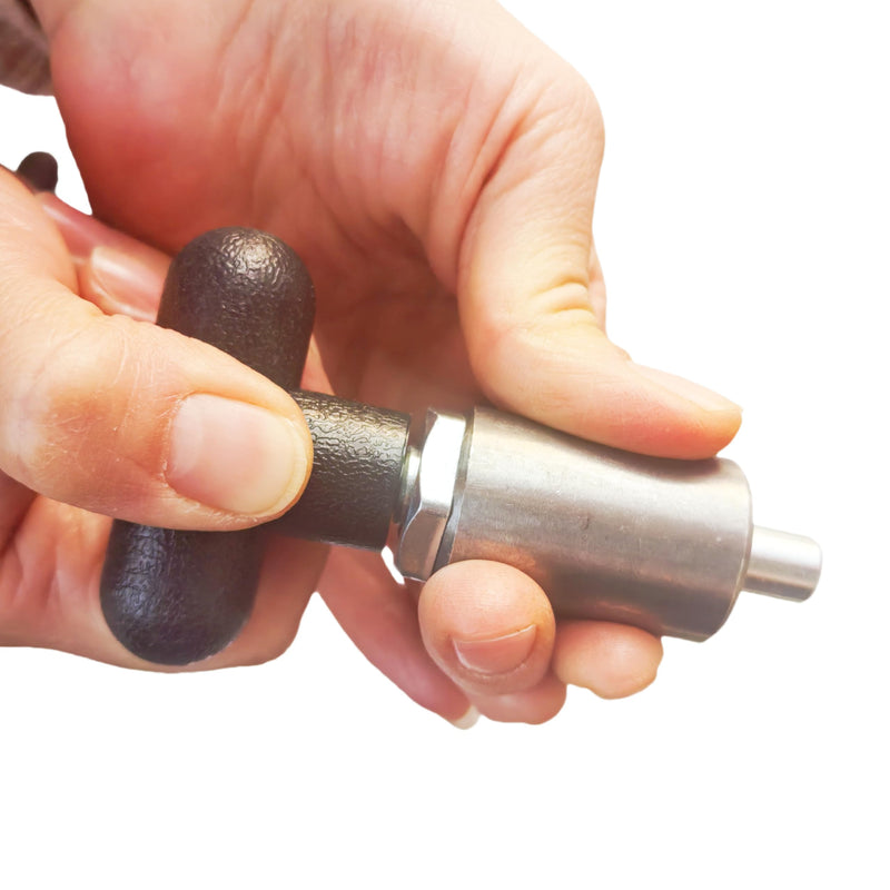 Handle Locking Spring-Loaded Pull pin, Welded Steel Body Column Positioning pin,Black Handle Lever knob (2, T-Handle Dia:3/8in) 2