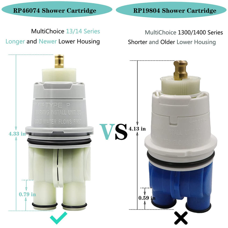 RP46074 Shower Valve Cartridge Assembly Compatible For Shower and Tub 13/14 Series Faucet, Single-handle Universal Repair Assembly, Replacement Monitor Cartridge. RP46074 Shower Cartridge