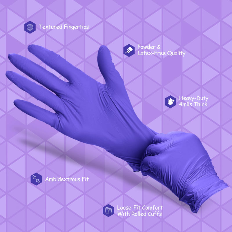 PEIPU Nitrile Gloves,Medical Exam Gloves,Disposable Cleaning Gloves,Powder Free, Latex Free,Non-Sterile Protective Gloves 100 Medium (Pack of 100)