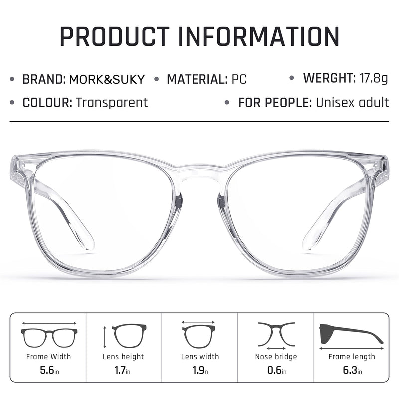 MORK&SUKY Safety Glasses, Stylish Goggles With No Fog Lense, Alternatives To Regular Protective Eyewear For Lab and Nursing. Transparent