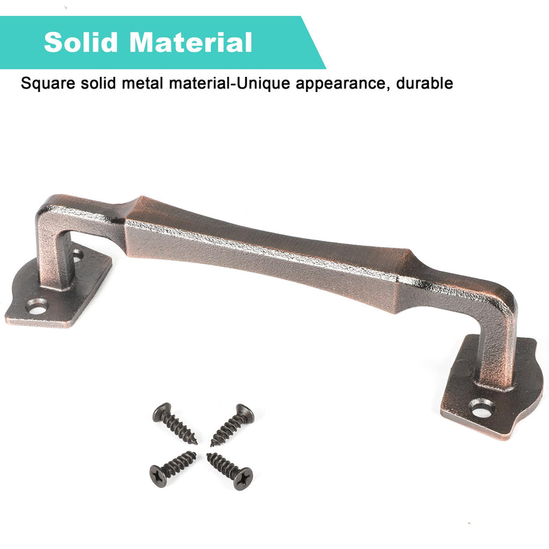 Sliding Barn Door Handles, 10 Inch Heavy Duty Rustic Design Barn Pull Handle, for DIY Sliding Barn Door, Gate, Shed, Garage | Square Solid Metal Material, Oil Rubbed Bronze Finish 10 Inch Barn Door Handles ORB