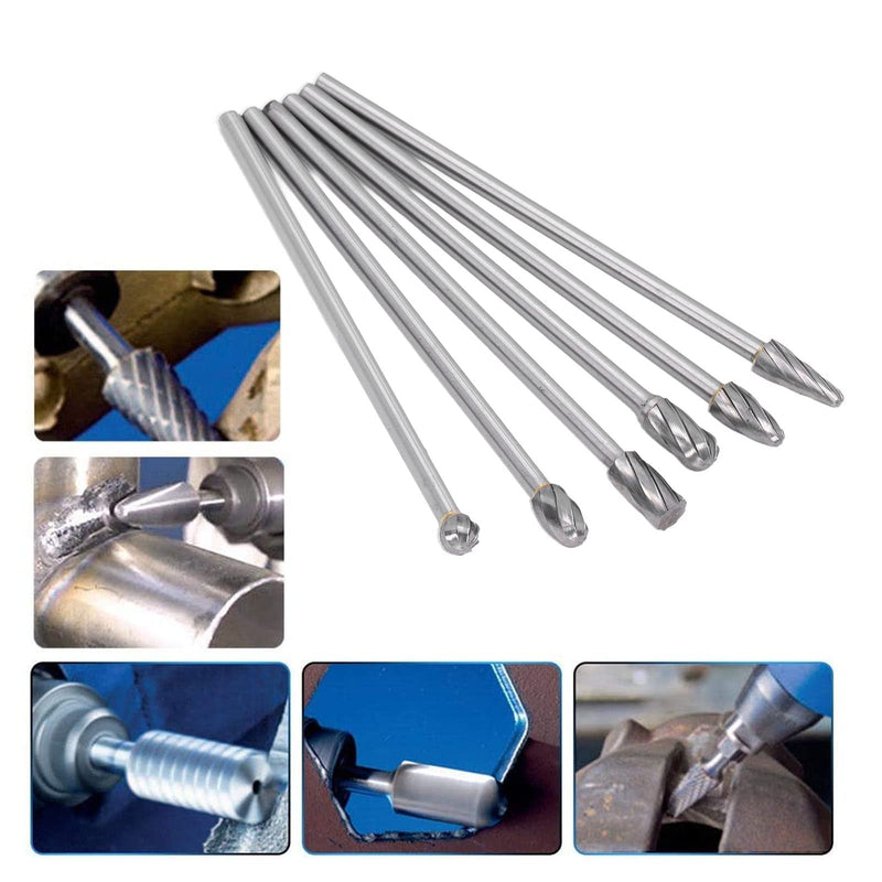 Cylinder Head Porting Kit, Tungsten Steel Carbide Burr Set for Die Grinder, Rotary Burr Bits for Grinding, Polishing and Shaping Cast Iron, Carbon Steel, Metal