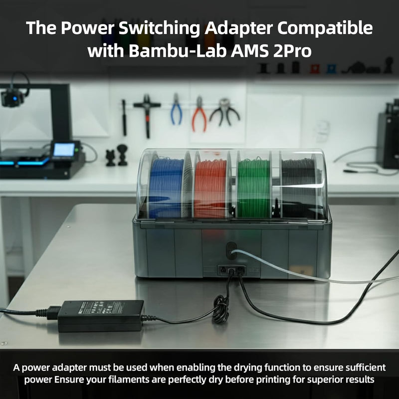 24V 4A Power Switching Adapter Replacement for BambuLab AMS 2Pro Automatic Material System: Enabling Multi-Color Filament Printing Drying Functionality 3D Printer Accessories