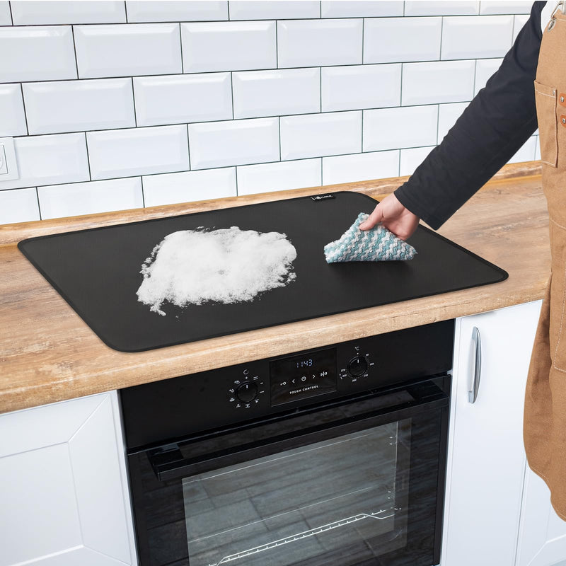FLASLD StoveTop Cover, Heat Resistant Stove Top Covers for Electric Stove Protector, Fireproof & Waterproof Heat Resistant Grill Table Mat, Under Blackstone Griddle BBQ Mat (21×29.5 inch) 21 × 29.5in