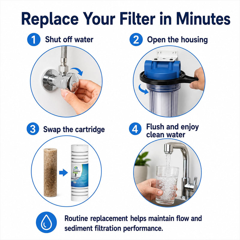 CFS Grooved Sediment Water Filters for WHKF-GD05, AP110, 5 Micron, 4 Pack