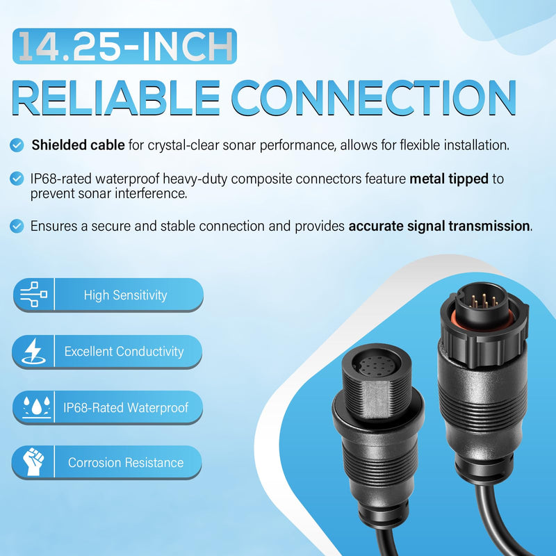 Replacement for Minn Kota 1852079 DSC Adapter Cable MKR-DSC-16 for Lowrance 9-Pin Fish Finders IP68 Waterproof