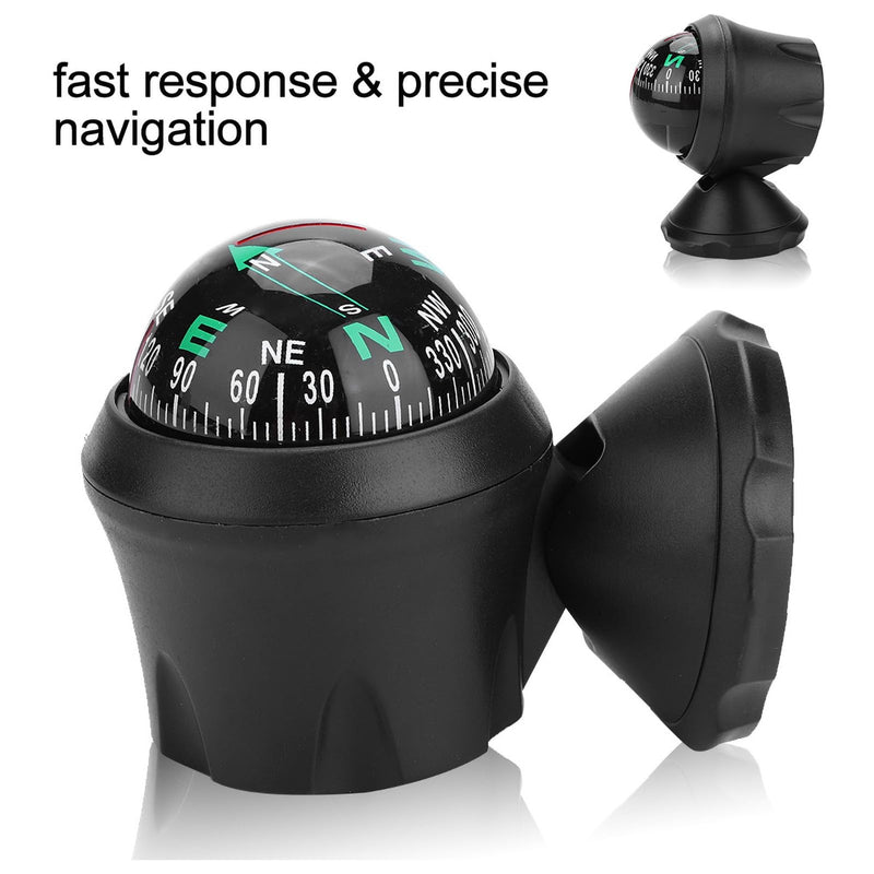 Gegong Adjustable Night Vision Compass for Boats Vehicles Black Marine Ball Compass