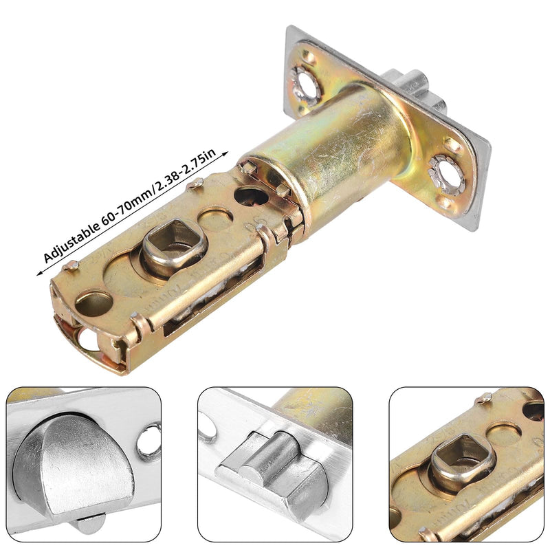 4pcs Adjustable Deadbolt Latch 60/70mm(2-3/8" or 2-3/4"), Zinc Alloy Universal Replacement Interior Door Latches Durable Door Knob Parts for Lever Handles & Knob Tubular Mortice Locks