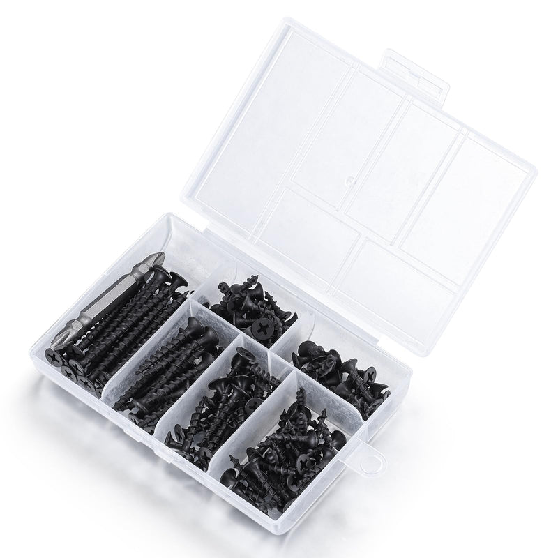 #6 Black Fastener Drywall Screws Kit-Phillips with coarse Threaded tip, Black, Suitable for Drywall Slate, Wood, etc. 1