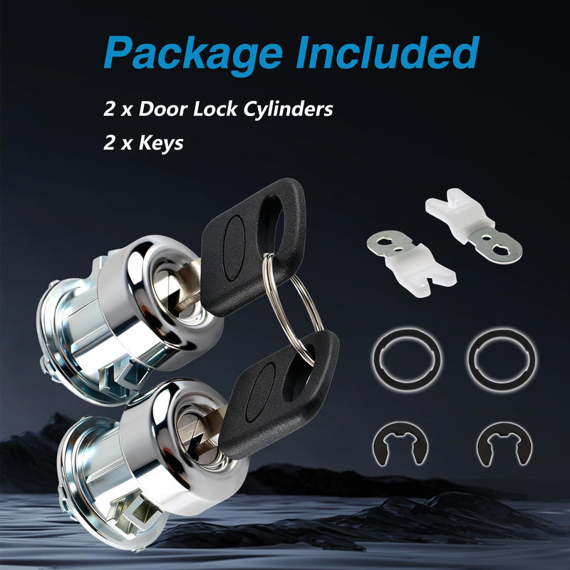 1 Pair of Door Lock Cylinder with Keys Set Compatible with Ford F150 F250 F350 F450 F550 Super Duty Excursion Explorer Freestar Lincoln Blackwood Mercury Monterey Replace#:7C3Z-1521990-A