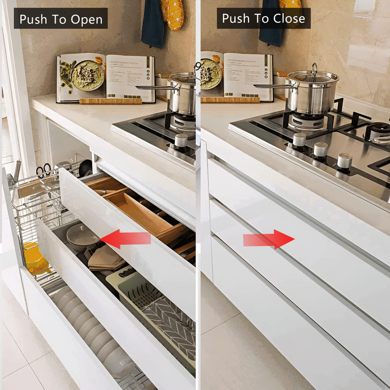 Push to Open Door Latch, 10 Pack Magnetic Push Latches, Adhesive Heavy Duty Touch Latch Hardware for Push to Open, Magnetic Door Catch for Cabinet Drawer Wardrobe Kitchen Door Single Push Catch