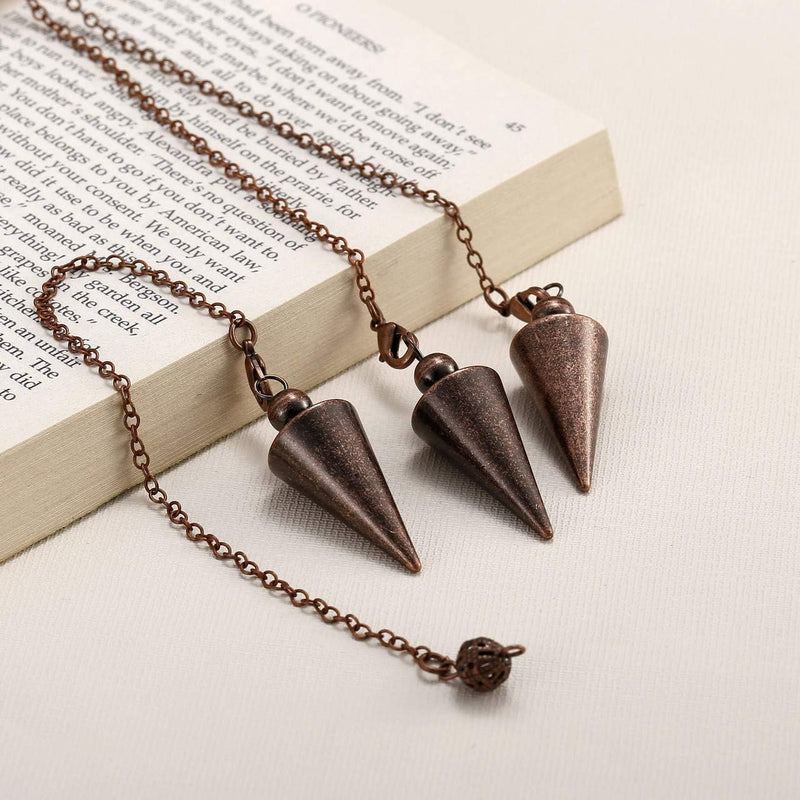 CrystalTears pendulum esoteric drop pendant with chain bronze pendulum made of copper spiritual dowsing dowsing rod for divination reiki healing meditation