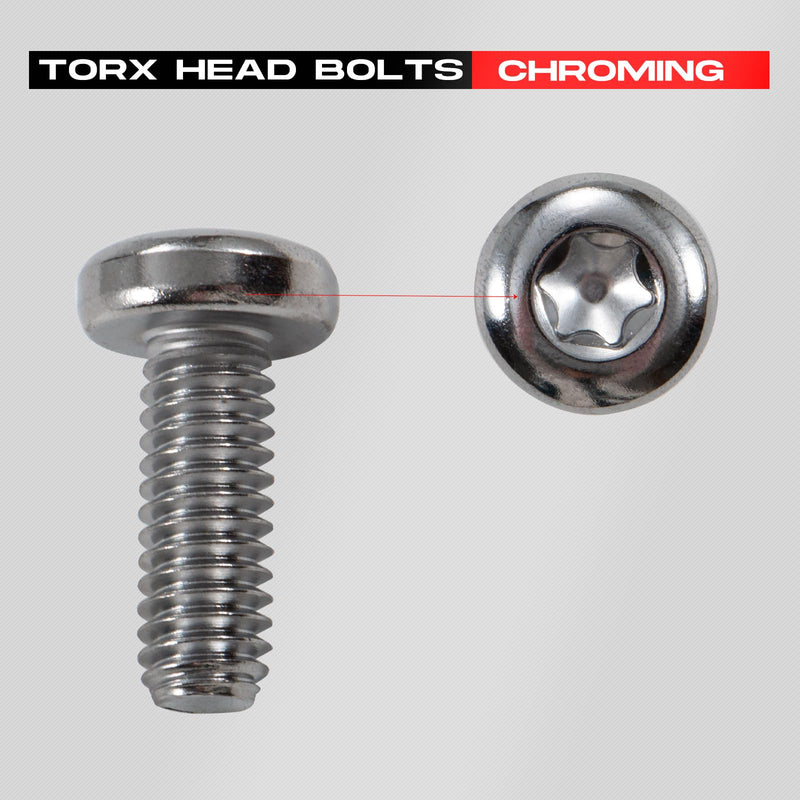 5PCS Screws Chrome Front Disc Brake Rotor TORX Bolts Fit for Harley davidson Touring Dyna Softail Sportster Street Glide with Cast Wheels OEM #43655 5/16-18