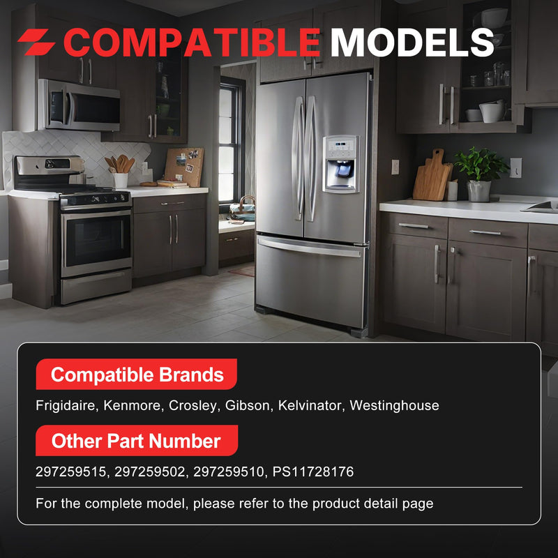 297259515 Compressor Start Relay & Run Capacitor Kit Compatible with Frigidaire Kenmore Crosley Gibson Kelvinator Westinghouse Refrigerator Replacement Parts 297259502 297259510 PS11728176