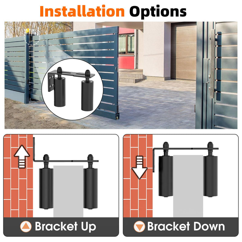 Sliding Gate Guide Rollers & Hardware Kit – Heavy Duty 6" Adjustable Nylon Wheels, Rust-Proof L-Bracket for Sliding Gates, Wood, or Garage Doors (Black-1pc, 6in) Black-1pc