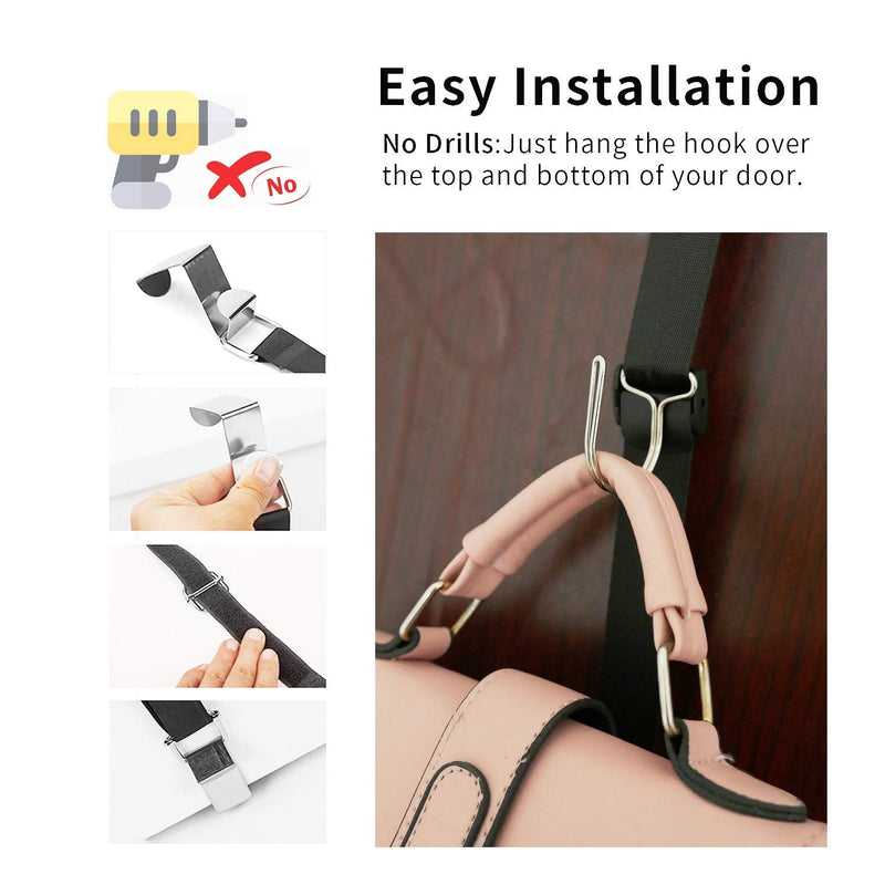 INOGIH Bag-Organizer Rack-Purse Handbag-Hanger Holder-Storage Over The Door Closet(Rack for Handbags/2 pcs Hold 20 Bags) Black 2 Pack