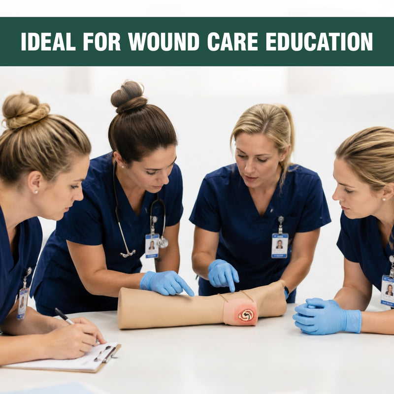 Wearable Heel Ulcer Simulation Models, 4 Stages | Pressure Injury Models, Silicone Wound Care Teaching Aid for Nursing Skills Labs, Clinical Education, Caregiver Training