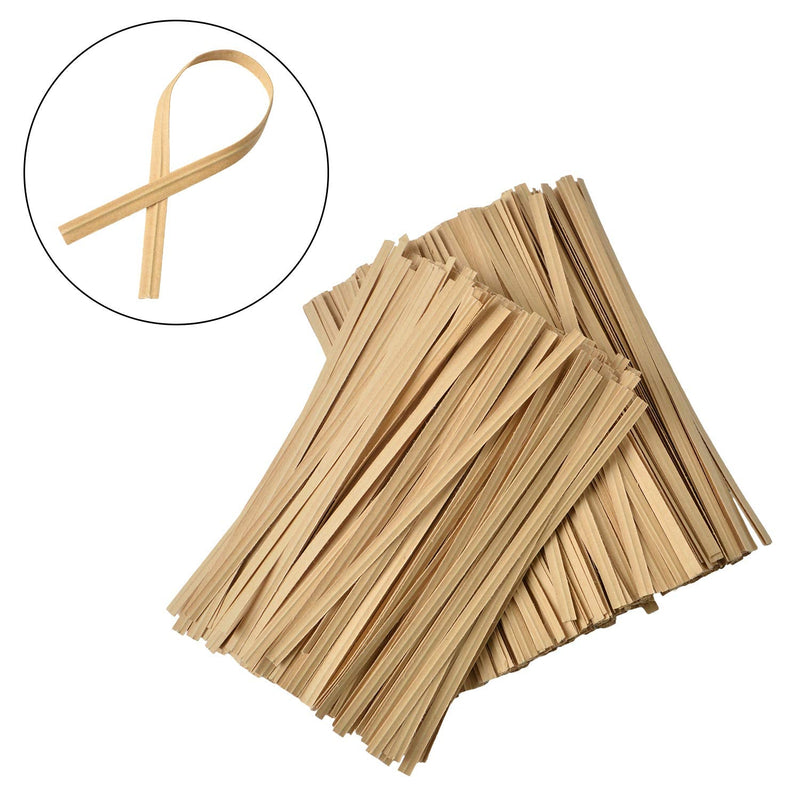 500 Pcs 5" Kraft Paper Twist Ties Reusable Bread Ties, for Party Cello Candy Bread Coffee Bags Cake Pops