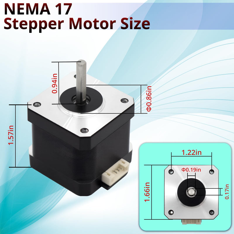 HXH Nema 17 Stepper Motor 1.8° 2.0A 3.4V, 420mN.m (59.5oz·in) Holding Torque 40mm Body,42 Two-Phase Hybrid Stepper Motor with 39.4Inch Cable for 3D Printer & CNC Engraver(3PCS) 17-40