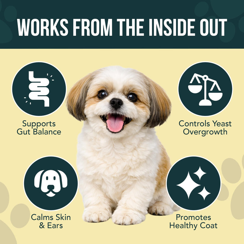 Yeast Infection Treatment for Dogs Drops (7 in 1 Formula) Soothes Itchy & Irritated Skin, Improves Skin and Coat, Dog Yeast Infection Treatment & Anti Yeast Drops for Dogs 60 ml