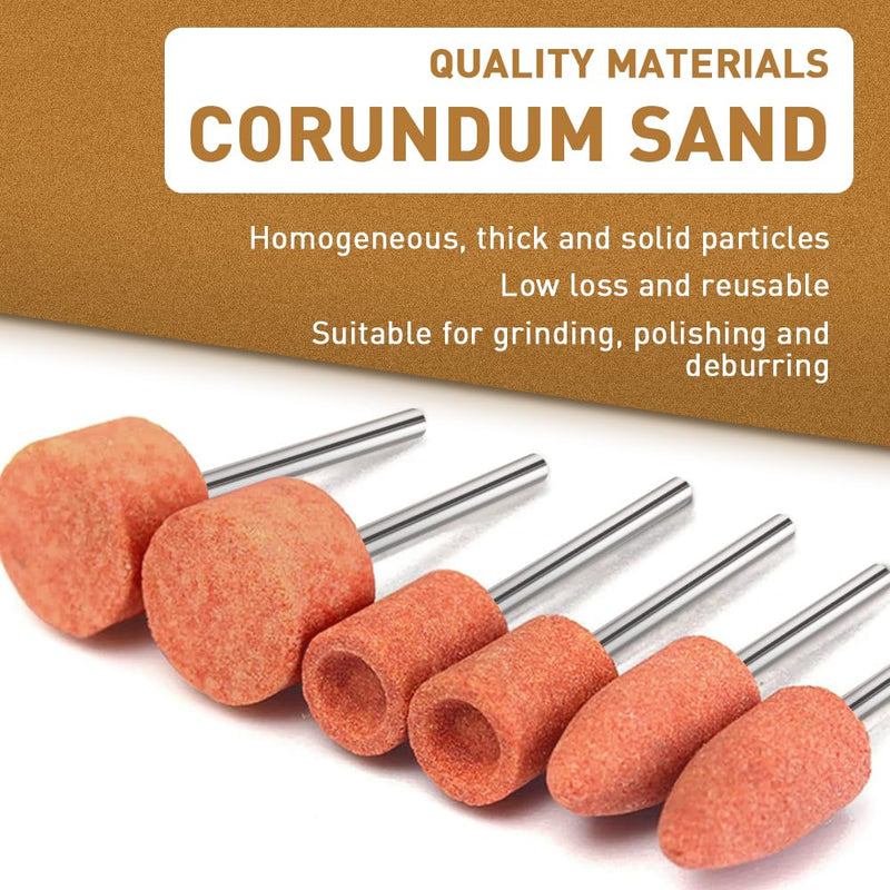 42 Pcs Sanding Bits, Aluminium Oxide Grinding Stone Set with 1/8" Shank Compatible with Dreme Rotary Tool for Metal Rust Removal, Smoothing, Deburring