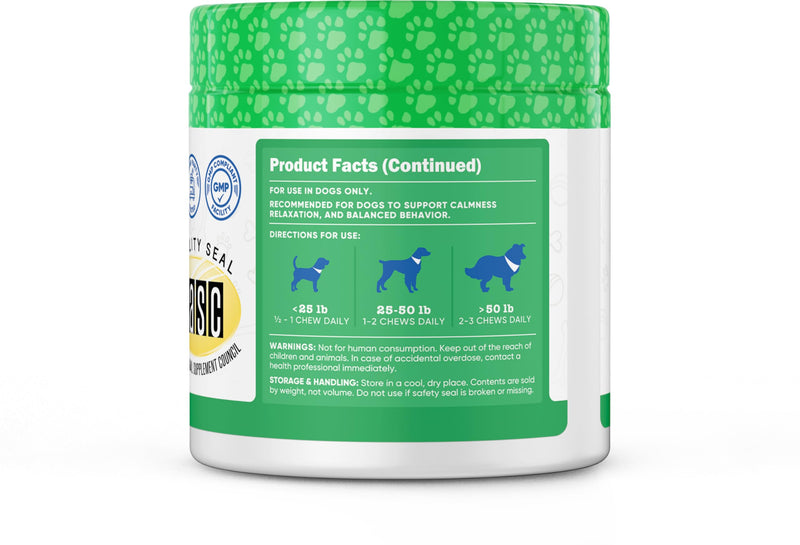 Nutricost Pets Calming Support Soft Chews for Dogs (Beef Flavored) 60 Soft Chews - Helps Manage Occasional Stress & Tension - PawsPlanet Australia