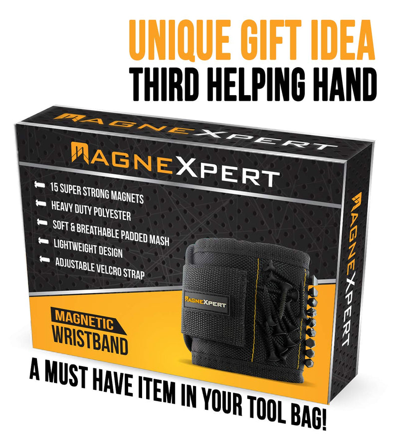 Magnexpert Magnetic Wristband for Holding Screws, Nails and Drill Bits - Crafted from Ballistic Nylon with 15 Powerful Magnets - Stocking Stuffer for Men