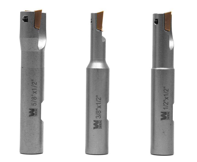 WEN DB003E 3Piece 90° Square Shoulder Indexable Carbide End Mill Set with Aluminum Storage Case