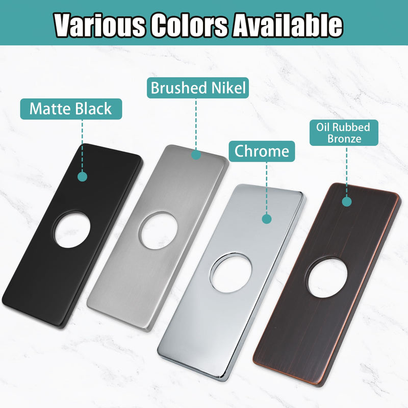 Murtenze 6 Inch Sink Faucet Hole Cover Deck Plate, Oil Rubbed Bronze Escutcheon Faucet Plate, Stainless Steel Faucet Hole Cover for Kitchen Bathroom Sink 1 Hole or 3 Hole 4 Inch Centerset, 1 Pack
