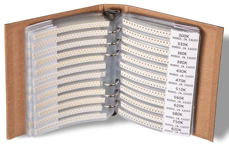 SMD 0805 Book, Resistors, Capacitors, Transistors, Diodes SMT Electronic Components Assortment - 5435 pcs 0805 SMD Book