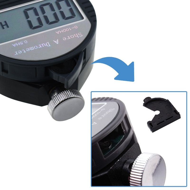 Shore A Rubber Portable Hardness Meter, Pocket Size 0-100HA Digital Hardness Durometer Meter Tester with Large LCD Display, Suitable for Rubber, Leather, Resin, Fiber, Glass, and Wax Hardness A