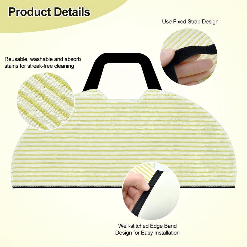 6 Pack Vacuum Mop Replacement Pads Compatible with Shark RV2610WA AV2610WA RV2620WD RV2610WFUS RV2410WD AI Ultra 2-in-1 Robot Vacuum,Vacmop Pads Refills,Washable Reusable Microfiber Soft Pads