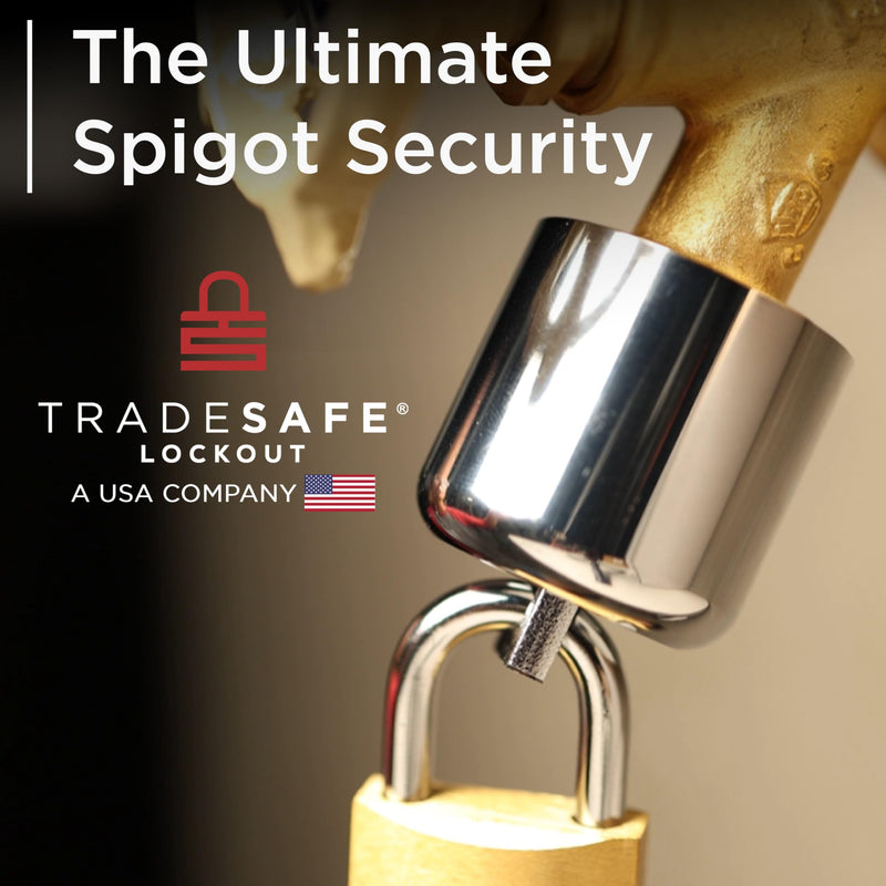 TRADESAFE Water Spigot Lock - Premium Hose Bib Lock, Faucet Locks Outdoor with Keyed Padlock, Outdoor Faucet Lock, Durable Outside Faucet Child Lock, Prevent Water Theft, Unauthorized Water Use