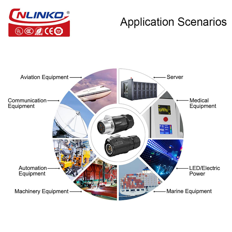 CNLINKO LP-20 3 PIN Waterproof Connector, IP68 Circular Connector, Quick Plugging Aviation Connector, PBT Plastic Shell Solder Connector, Marine Industry Connector Male Plug Inline Plug-in (3 PIN) 3-Pin