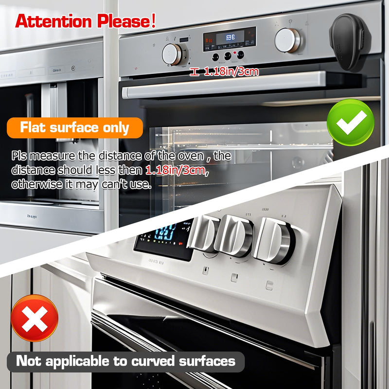 Oven Lock Child Safety (4 Pack), Cabinet Locks Baby Proofing, Baby and Child Proof Locks for Drawer Oven Stove Door, Easy to Install, No Tools Need, Upgrade Heat-Resistant Material - Black
