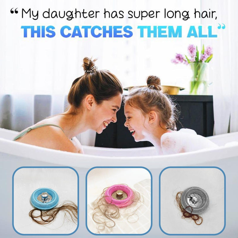 TUBRING The Ultimate Tub Drain Protector Hair Catcher/Strainer/Snare (Black) Black