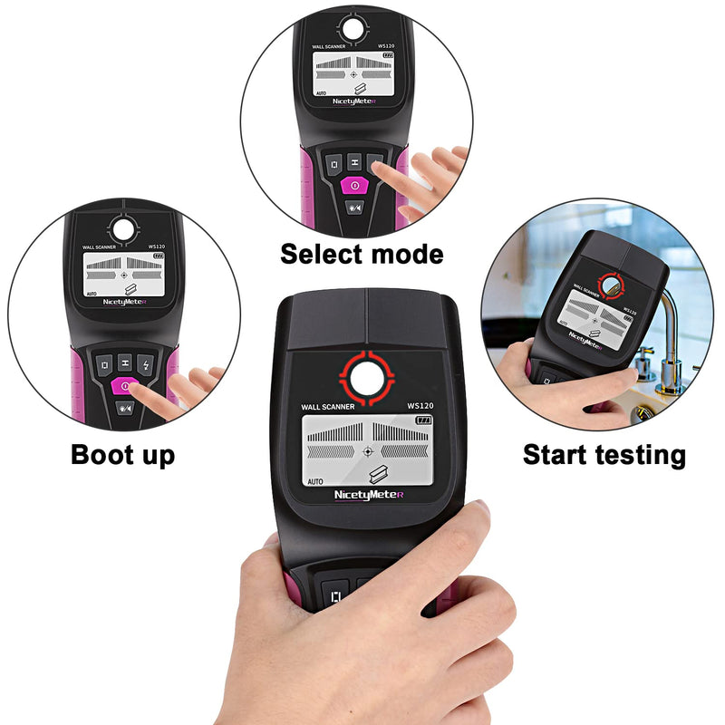 Stud Finder Wall Scanner, LCD Display Electronic Stud Finder with 5 Scanning Modes, 12V Lithium Battery Powered for Wood/AC/Metal Detection