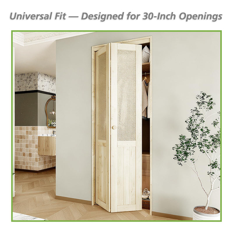 Bifold Door Hardware Kit, 30-Inch Bi-fold Closet Door Track Kit, Full 30-Inch Steel Track, Quiet Operation, Closet Door Track Repair Tool Kit 30 Inch