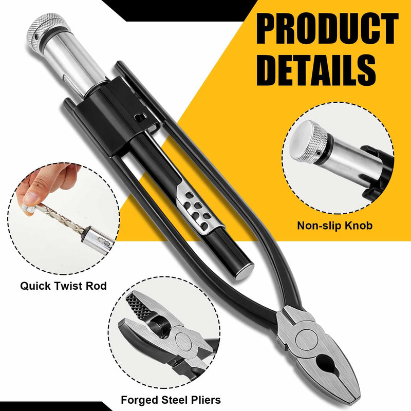 Reversible Safety Wire Twister Pliers with 50ft 0.032 Inch Steel Wire Left and Right Twists Aircraft Twisting Tool Automatic Metal Lock Twister for Aircraft Auto Industry(6 Inch) 6 Inch
