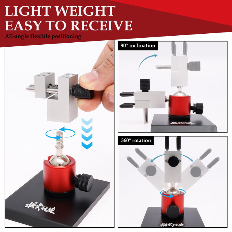 Mini Vise Table Top Clamp, Aluminum Alloy Small Bench Vice for Hobby Jeweler, 360° Rotatable Adjustable Workbench Tool for Jewelry Making DIY Project Craft Repair Tool