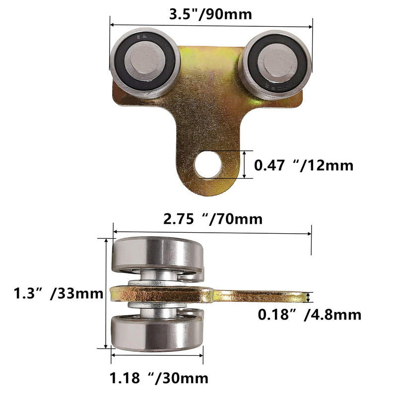 4 Wheel Cable Trolley System，Unistrut Trolley Roller Four Bearing Trolley Assembly for Use with 1-5/8" Wide and All1-5/8 or Taller Strut Channel （2pcs）