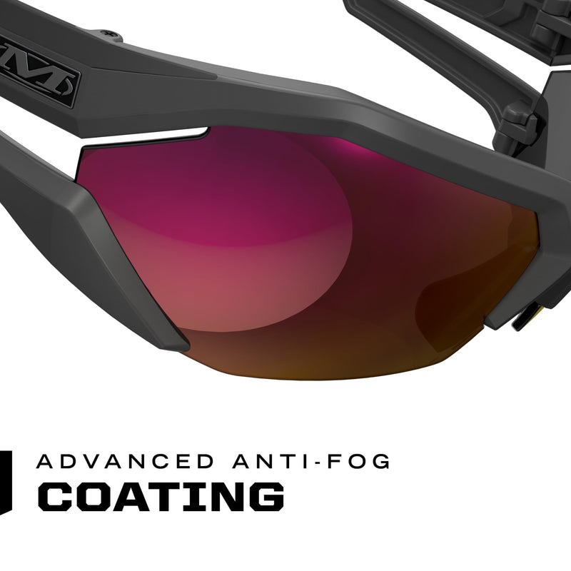 Mechanix Wear: Vision Type-V Safety Glasses with Advanced Anti Fog, Scratch Resistant, Half Framed Protective Eyewear, Lightweight Glasses with Adjustable Arms and Nose (Fire Mirror Lens) Fire Mirror Lens