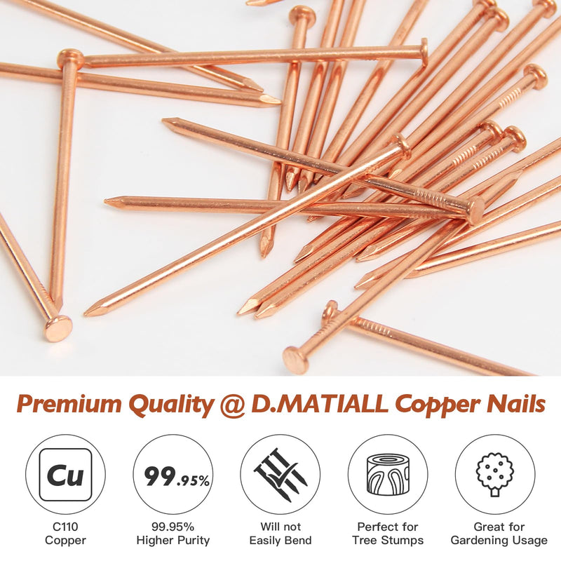 Copper Nails – 3.5 Inch Roofing Nails 24pcs – 99.95% Pure Copper Nails for Roof, Copper Flashing, Tree, Stump Remover, Roots, Landscaping & Crafts 3.5" Copper Nails, 24pcs