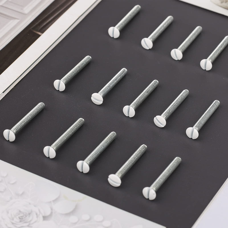 AIEX Long 6-32 Thread White Wall Plate Screws Outlet Cover Screws Switch Cover Screws Replacement (35Pcs, 1.2Inch, White) 35Pcs, 1.2Inch, White