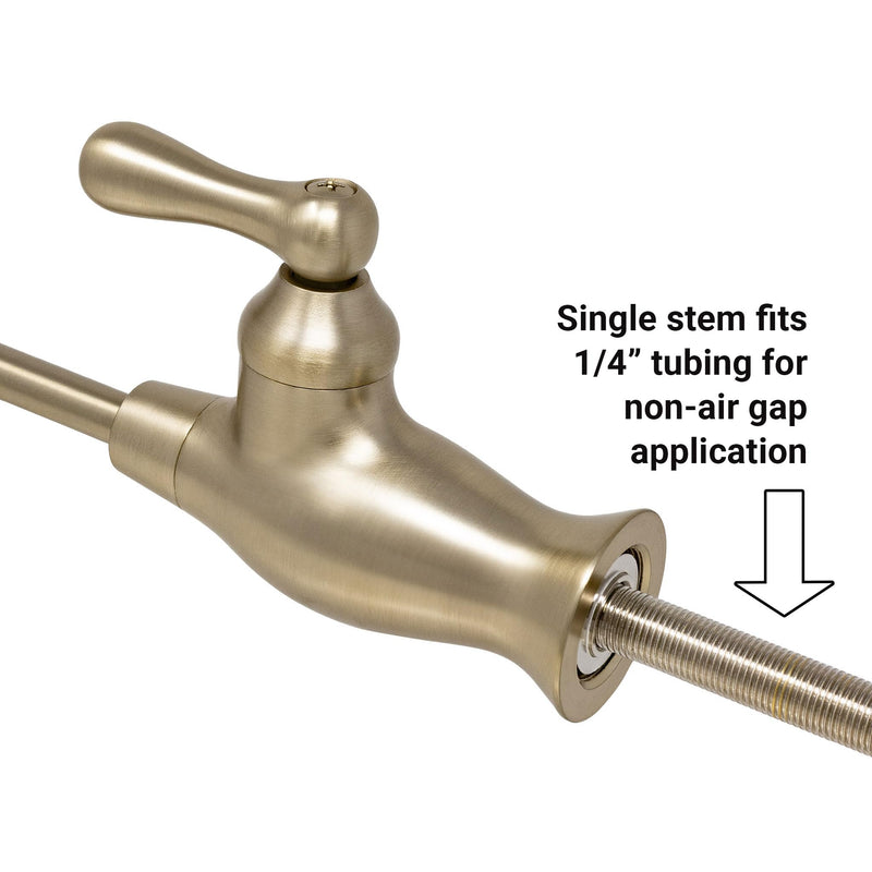 Metpure NSF Certified Non-Air-Gap RO Faucet, Champagne Gold, Vase Style