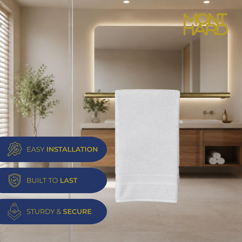 18-Inch Center-to-Center Satin Brass Shower Door Towel Bar