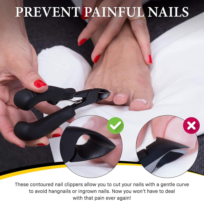 Podiatrist Toenail Clippers, Super Sharp Nail Clippers for Thick & Ingrown Hard Toenail Fingernail. Stainless Steel Pedicure Clippers Toenail Cutters. Professional Toenail Clipper for Men Women Senior Black Updated